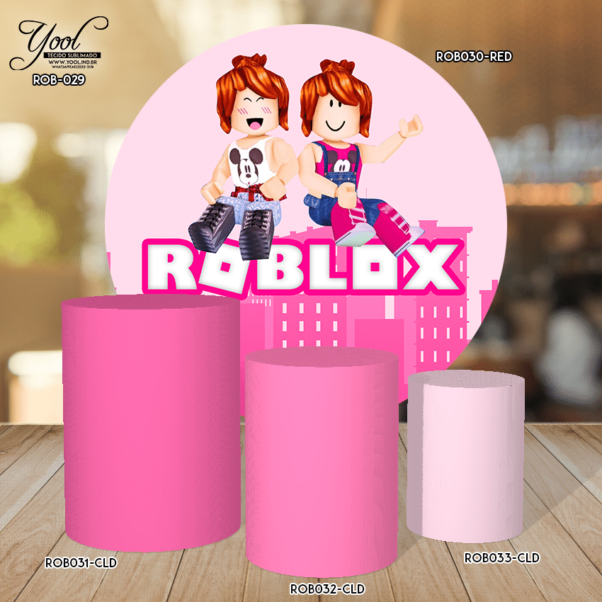 Painel De Festa Redondo Sublimado Em Tecido Tema Roblox