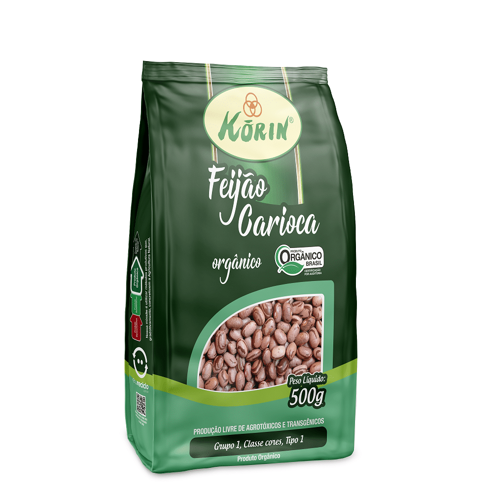 FEIJÃO CARIOCA ORGÂNICO KORIN PCT 500G Terra Ecológica - Loja Virtual