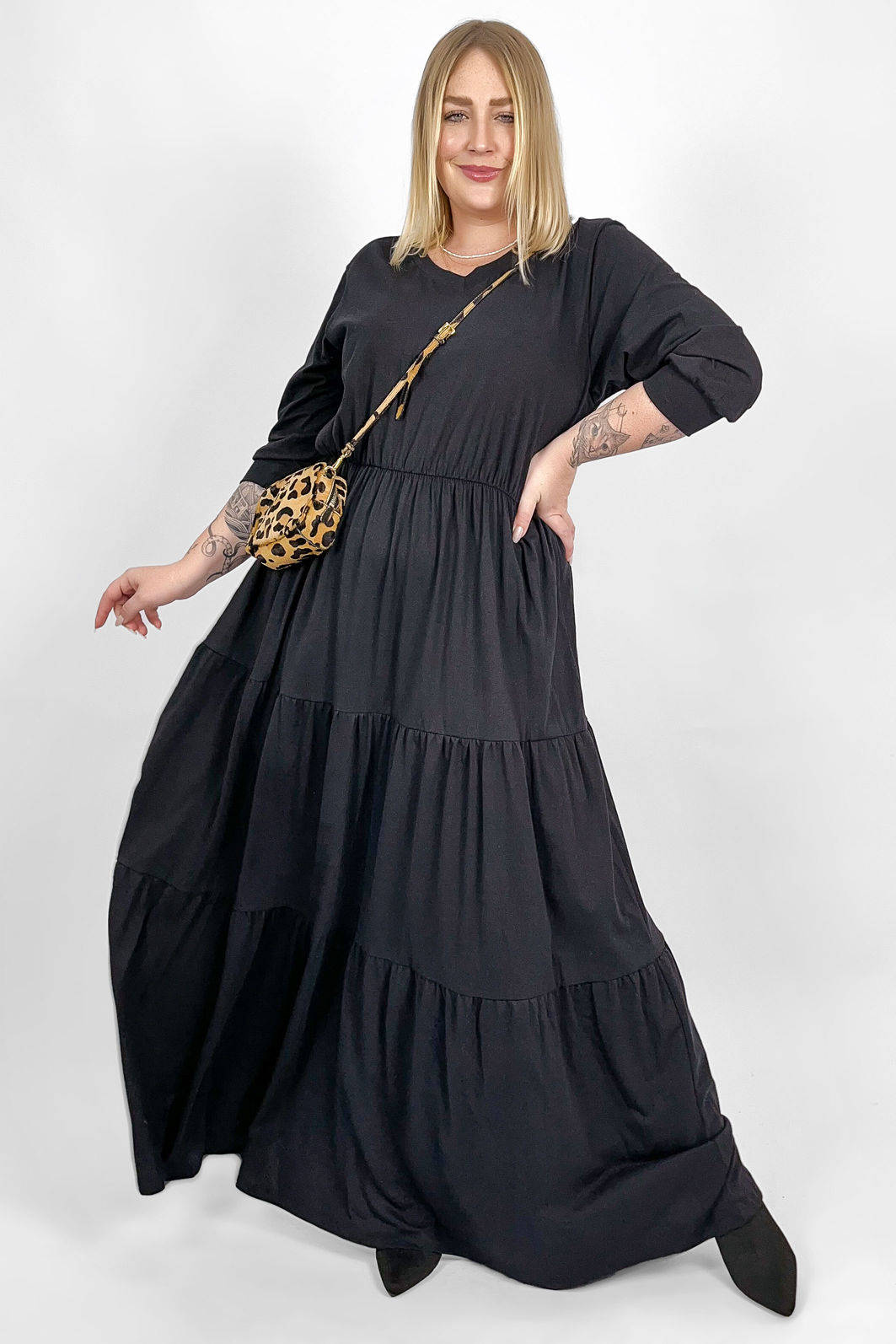 Long sleeve maxi hot sale dress plus size