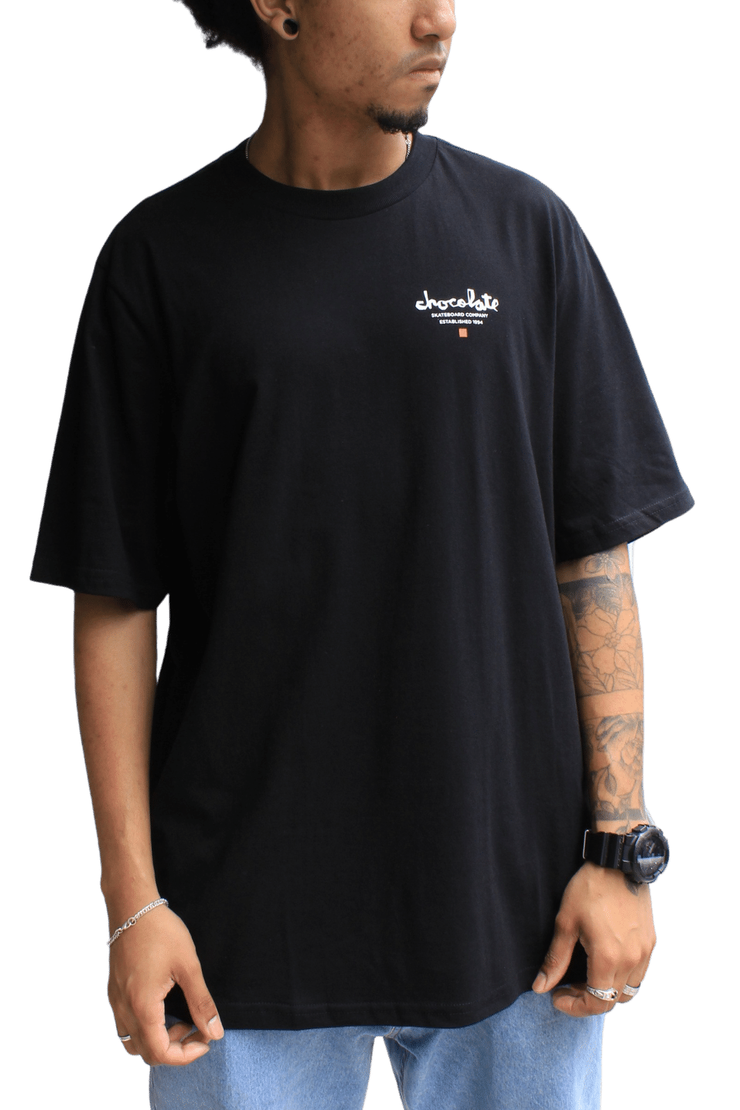 Camiseta Chocolate Est Chunk Crew Ollies Point Skate Shop - Loja
