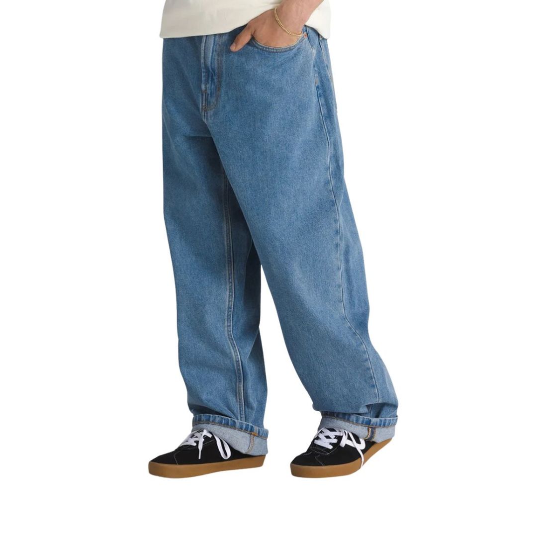 Calça Vans Check-5 Baggy Denim Pant Seasonal Hero: Knu Skool Stone