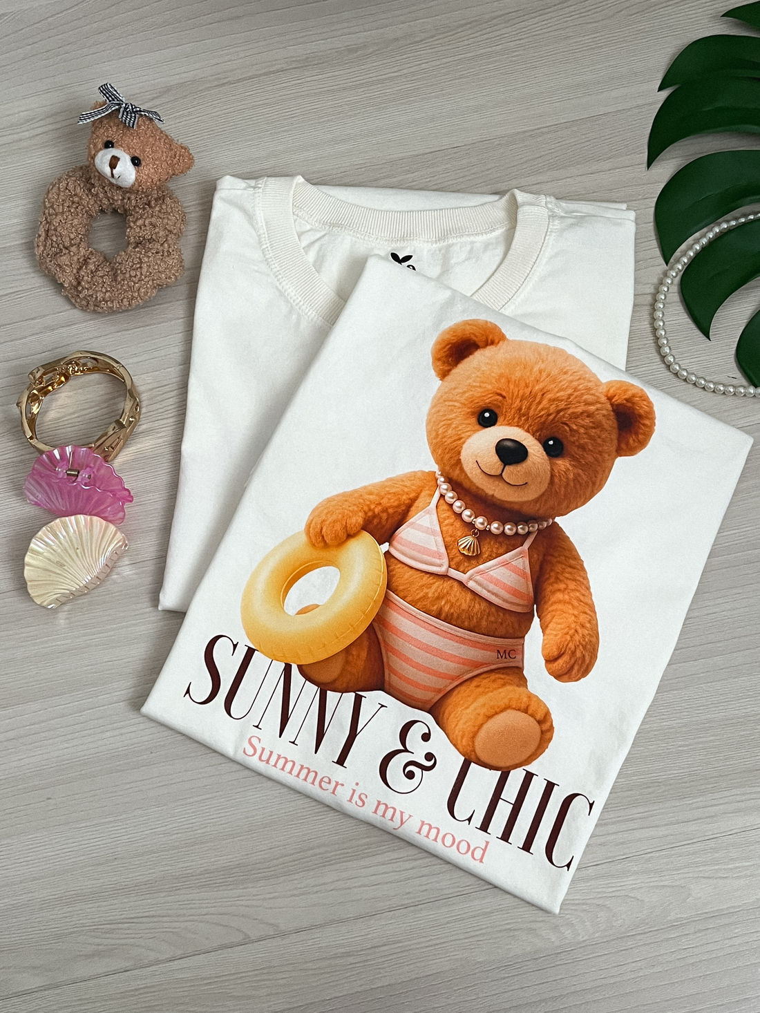 Tshirt Premium - Teddy Sunny DTF - Off White Meia Cereja - Loja