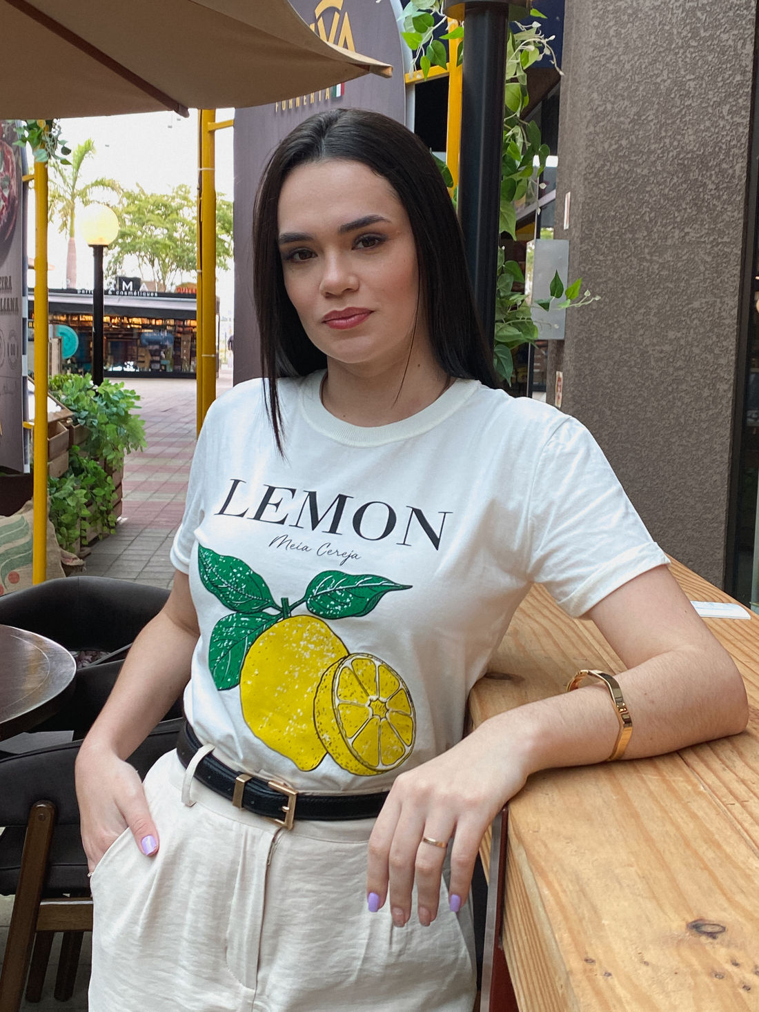 Tshirt Premium - Lemon - Off White Meia Cereja - Loja Virtual