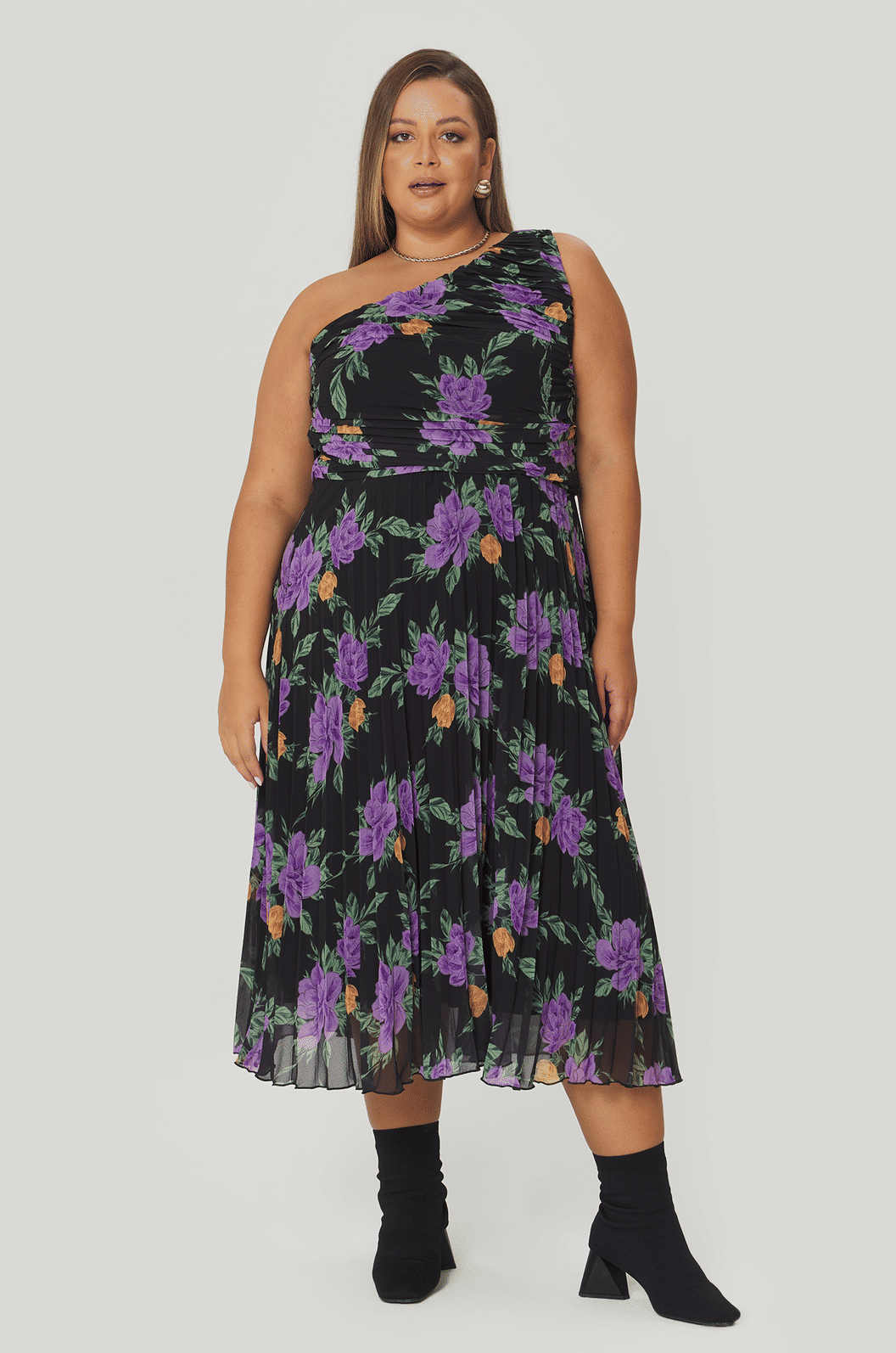 Vestido Plus Amarelo Plissado (XXL)