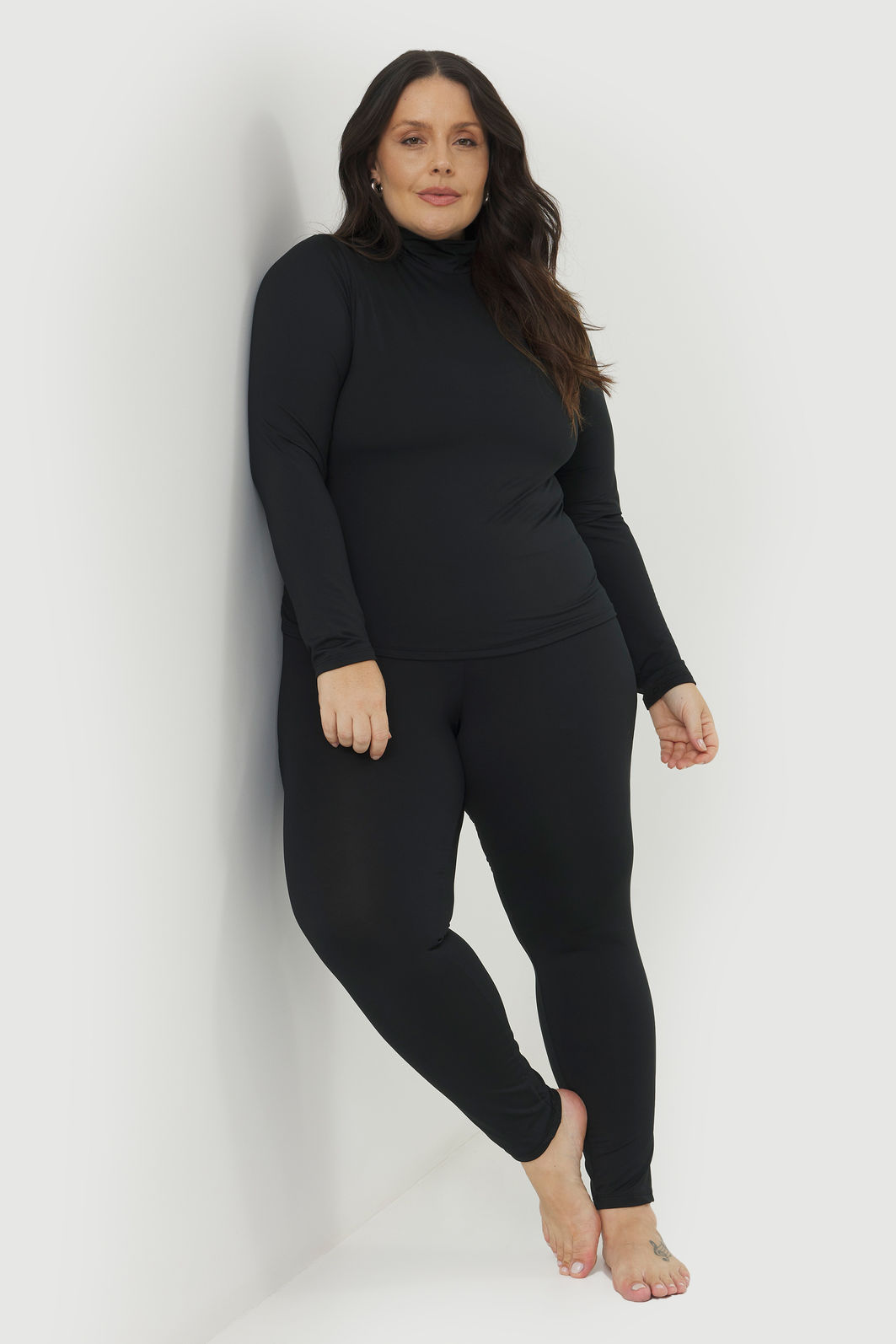 Calça Legging Térmica Felpada Elsa Preto Plus Size