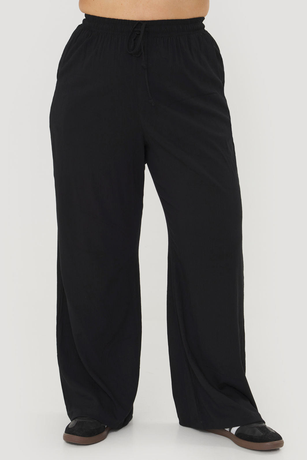 Plus Size CalÃ§a Pantalona Malha Preta Calça Pantalona Kiara Preto - Main Image