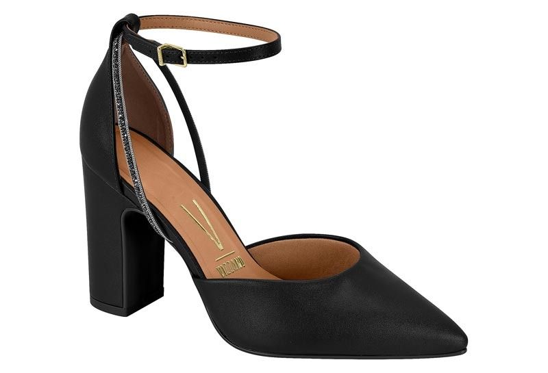 Sapato Vizzano Salto Alto Bico Fino Feminino Cor Preto