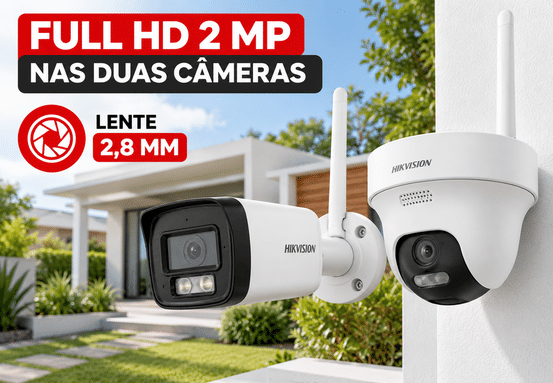 Câmeras Hikvision de 2MP do kit NKS422W02H