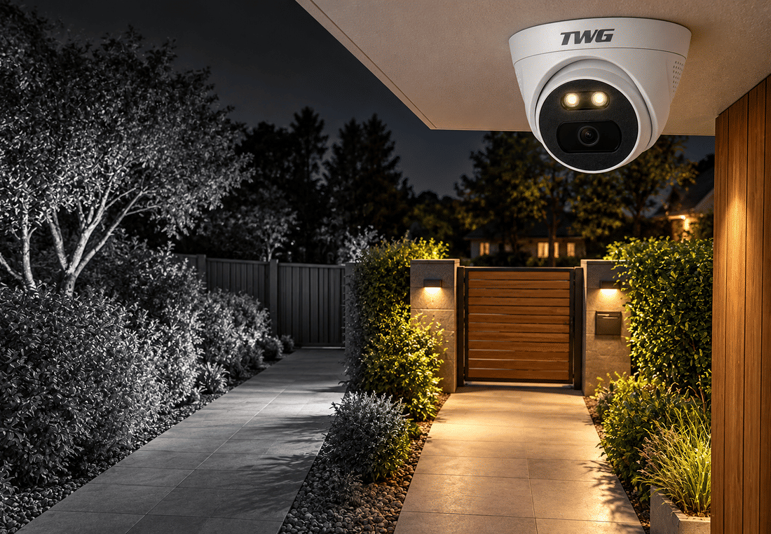 Iluminação Dual Light da câmera dome TWG TW-5611 AR à noite