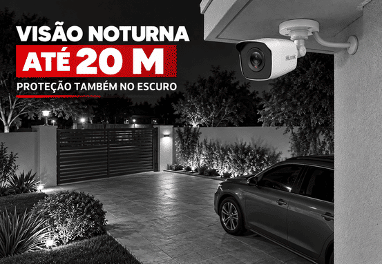 Visão noturna com infravermelho de 20 m da câmera HiLook TK-4142BH-MP