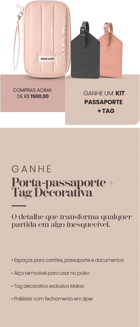 Kit Porta Passaporte + Tag Decorativa