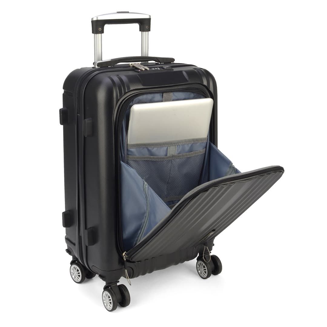 Mala de Viagem Pequena de Bordo 10kg Porta Notbook Argos Preto MALOA ...