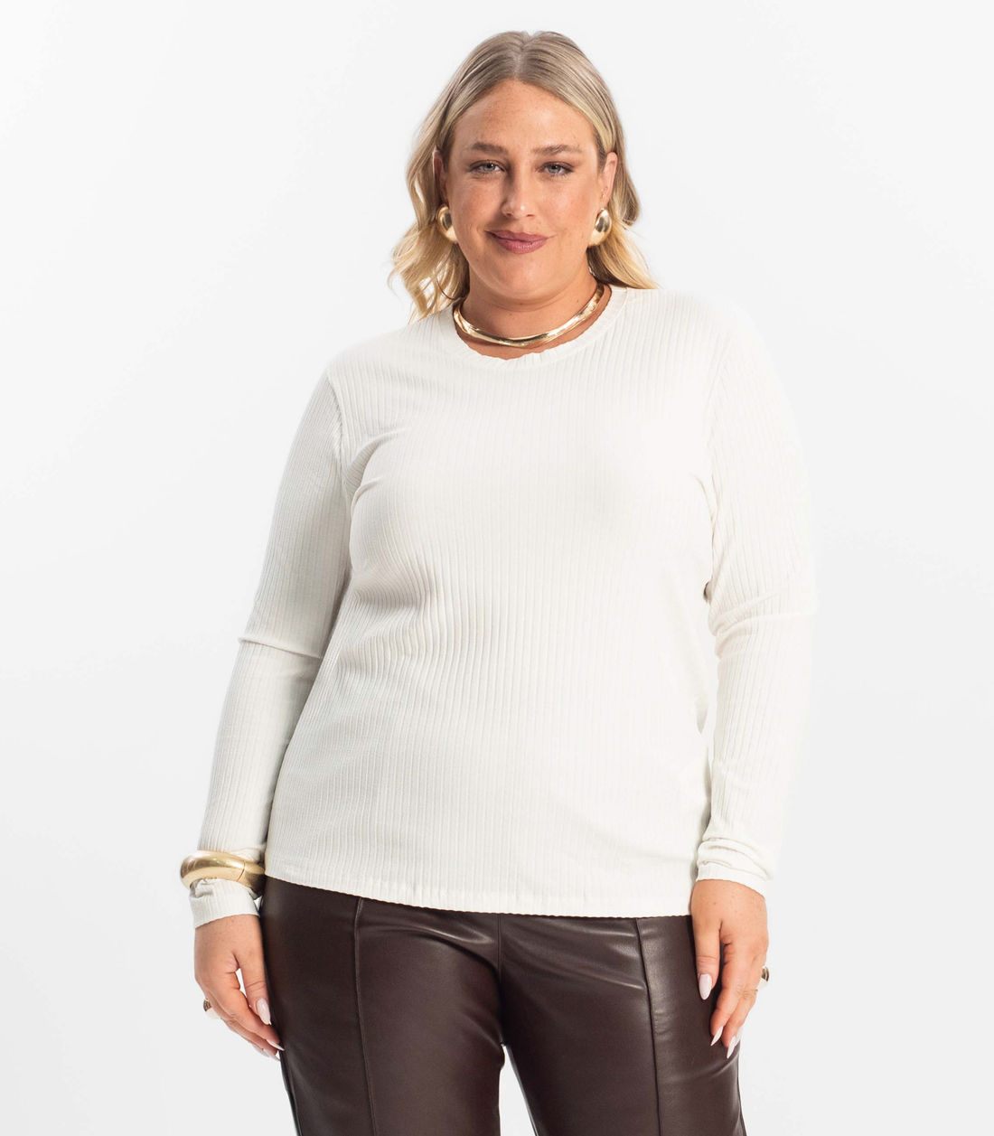 Blusa Manga Longa Ribana Canelada Secret Glam - Moda Feminina e Masculina, Itens para Casa e Mais l Rovitex