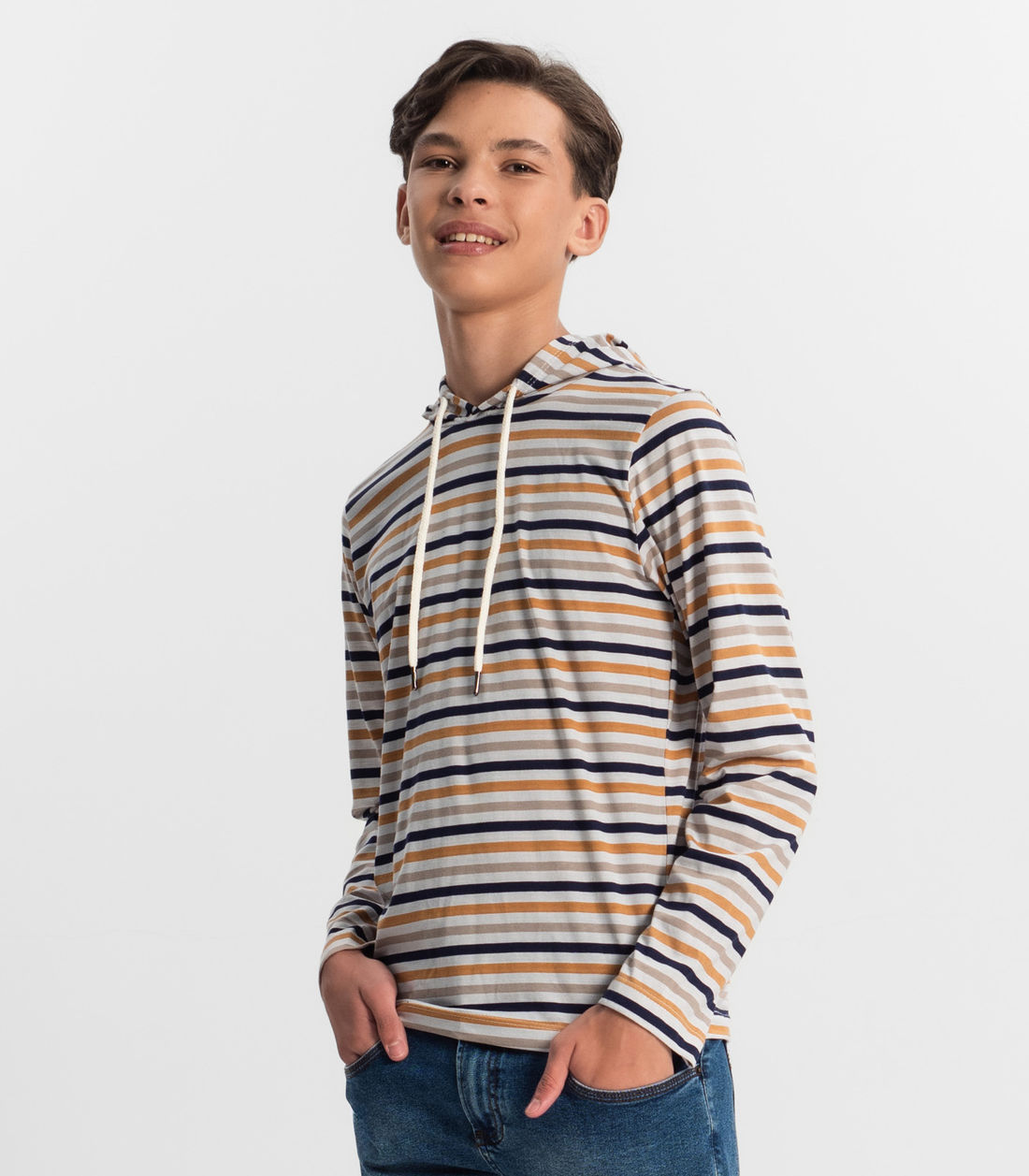Camiseta Juvenil Masculina Listrada Minty - Moda Feminina e Masculina, Itens para Casa e Mais l Rovitex