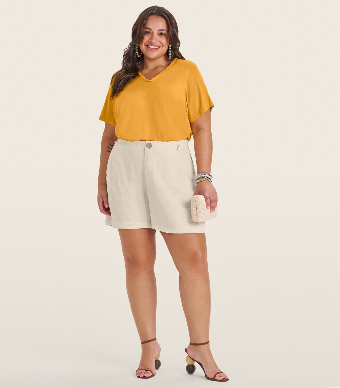 Blusa Manga Curta em Viscotorcion Secret Glam - Moda Feminina e Masculina, Itens para Casa e Mais l Rovitex