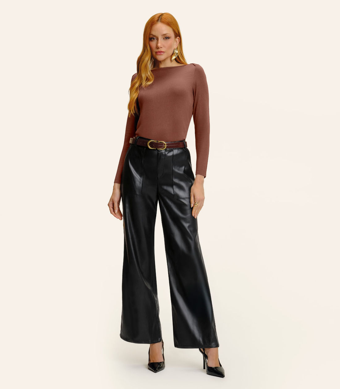 Calça Feminina Pantalona Sintética Endless - Moda Feminina e Masculina, Itens para Casa e Mais l Rovitex