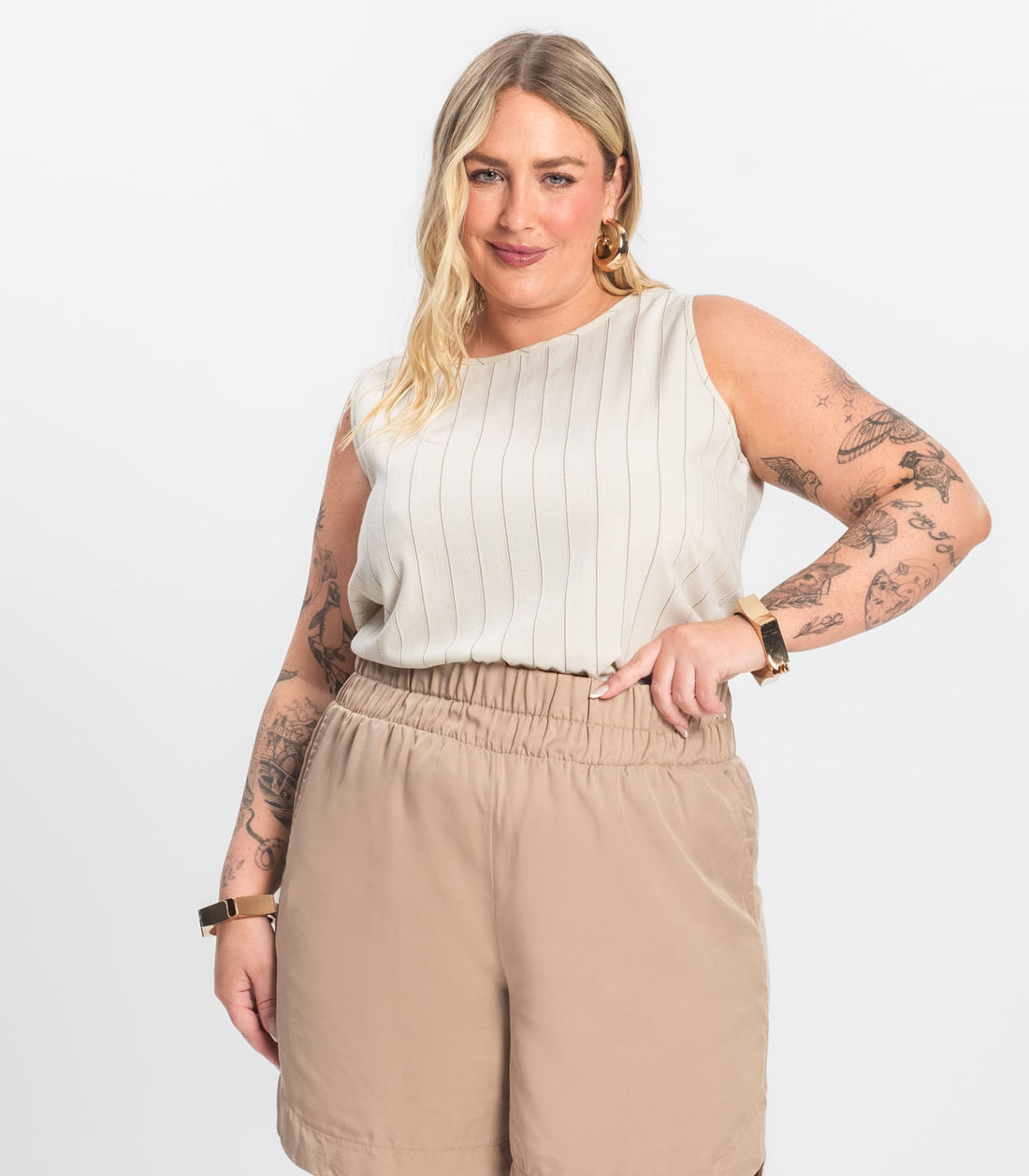 Regata Feminina Plus Size em Visco Secret Glam - Moda Feminina e Masculina, Itens para Casa e Mais l Rovitex