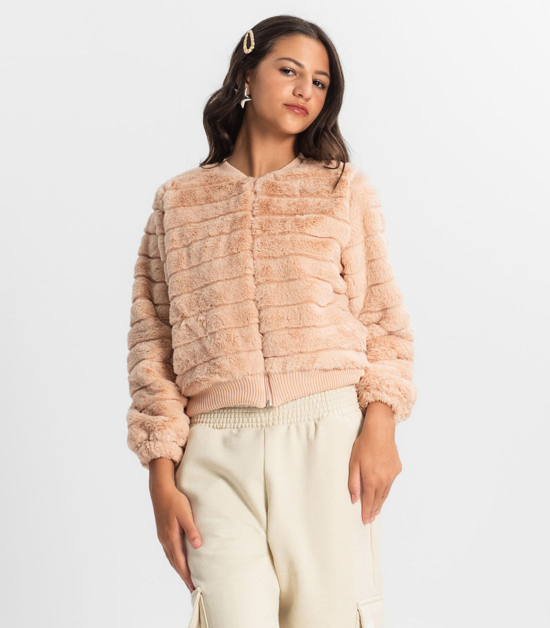 Jaqueta Juvenil Feminina com Pelo Minty - Moda Feminina e Masculina, Itens para Casa e Mais l Rovitex