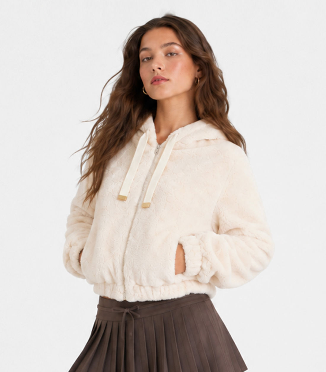 Jaqueta Juvenil em Pelo Safira com Capuz Minty - Moda Feminina e Masculina, Itens para Casa e Mais l Rovitex