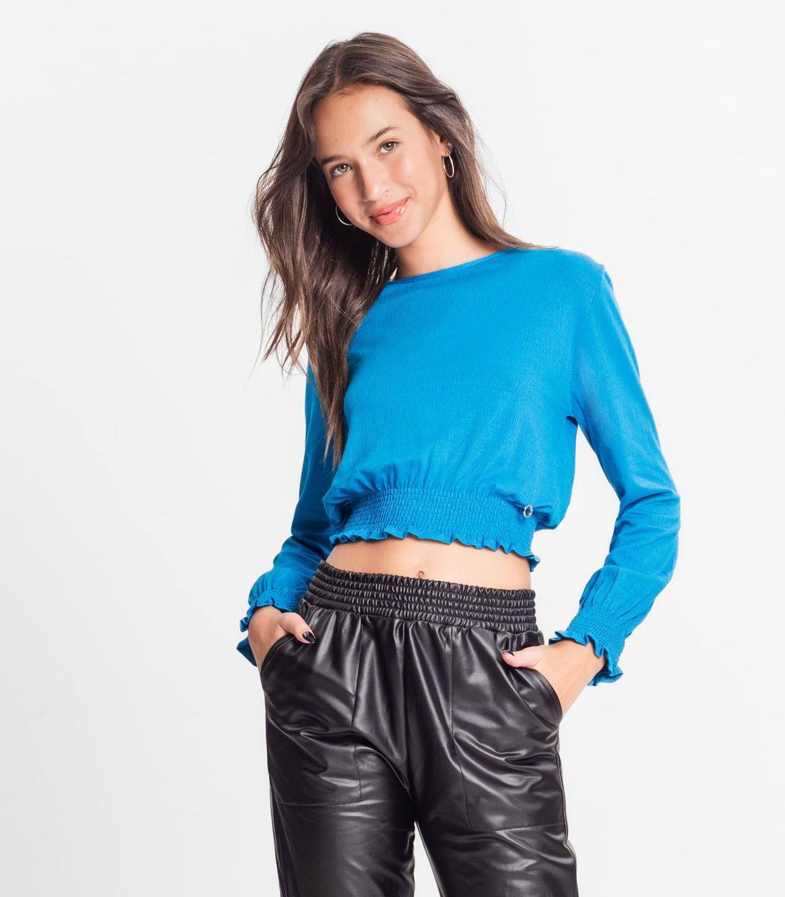 Blusa Juvenil Feminina Manga Longa Minty - Moda Feminina e Masculina, Itens para Casa e Mais l Rovitex