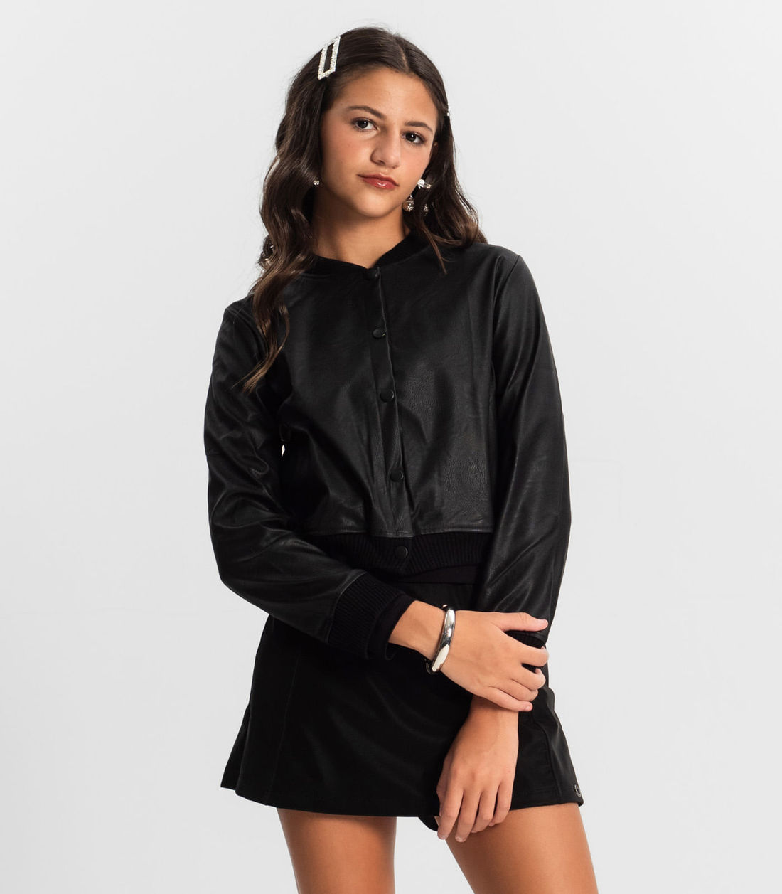Casaco Juvenil Feminino Material Sintético Minty - Moda Feminina e Masculina, Itens para Casa e Mais l Rovitex