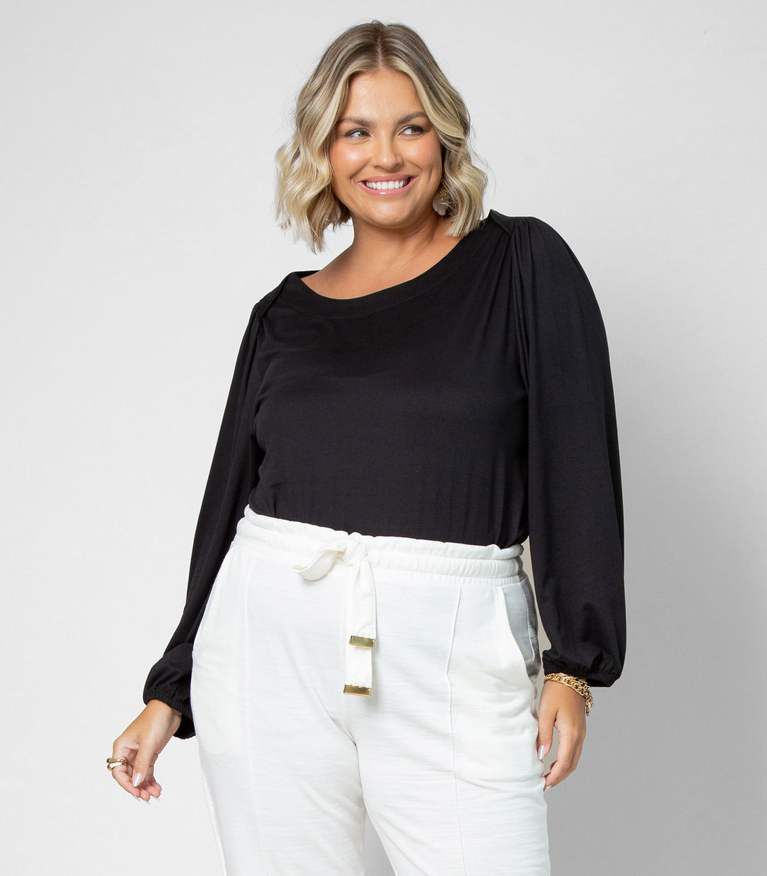 Blusa Plus Size Manga Longa Secret Glam - Moda Feminina e Masculina, Itens para Casa e Mais l Rovitex