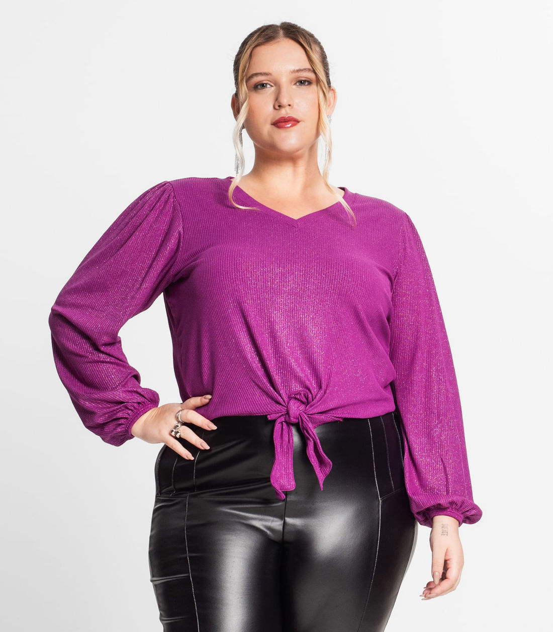 Blusa Manga Longa em Ribana Canelada Secret Glam - Moda Feminina e Masculina, Itens para Casa e Mais l Rovitex