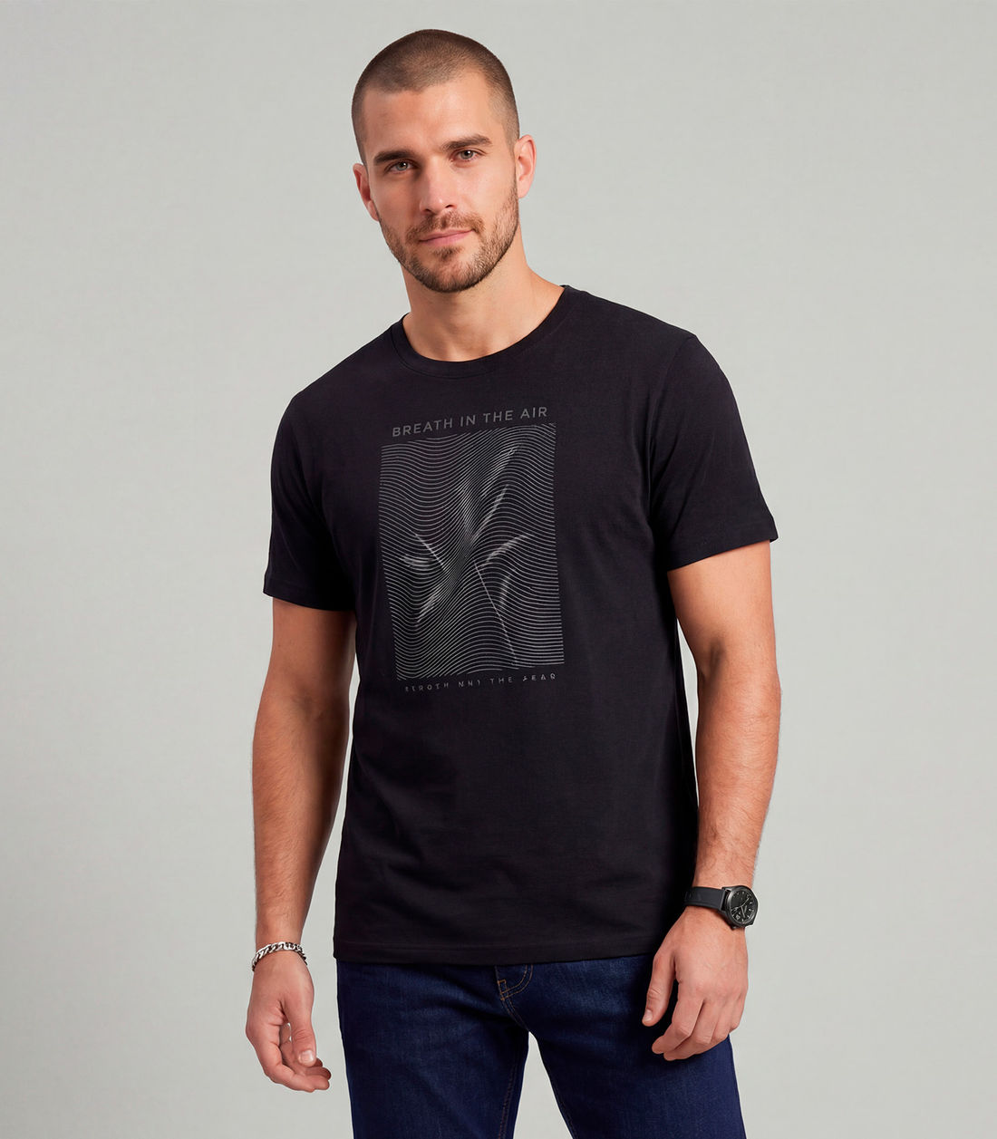Camiseta Masculina Meia Malha com Estampa Diametro - Moda Feminina e Masculina, Itens para Casa e Mais l Rovitex