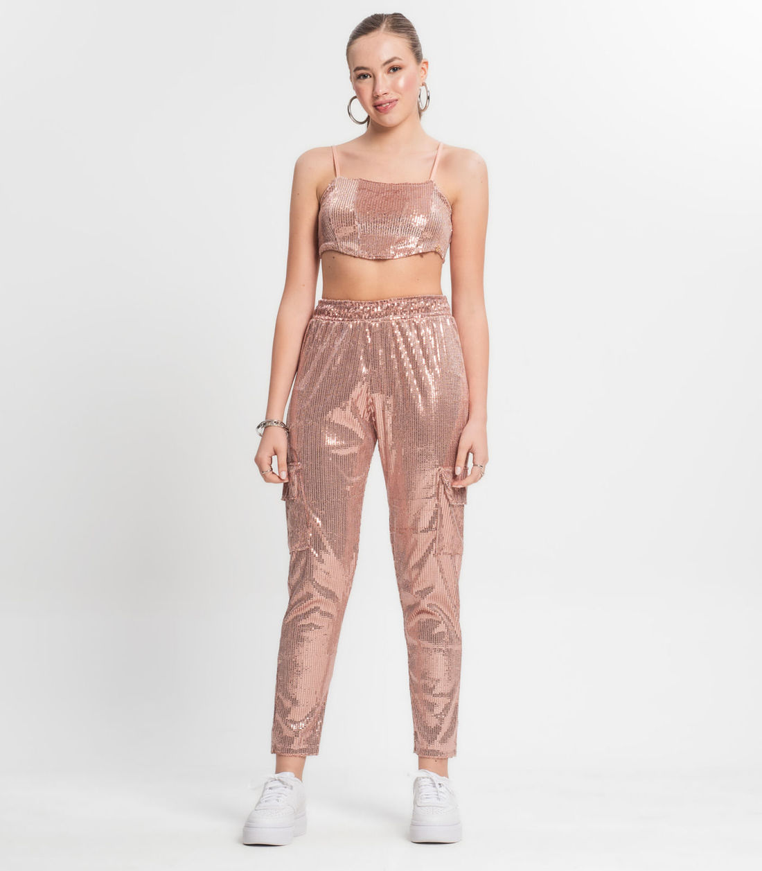 Calça Reta Juvenil em Paetê Minty - Moda Feminina e Masculina, Itens para Casa e Mais l Rovitex