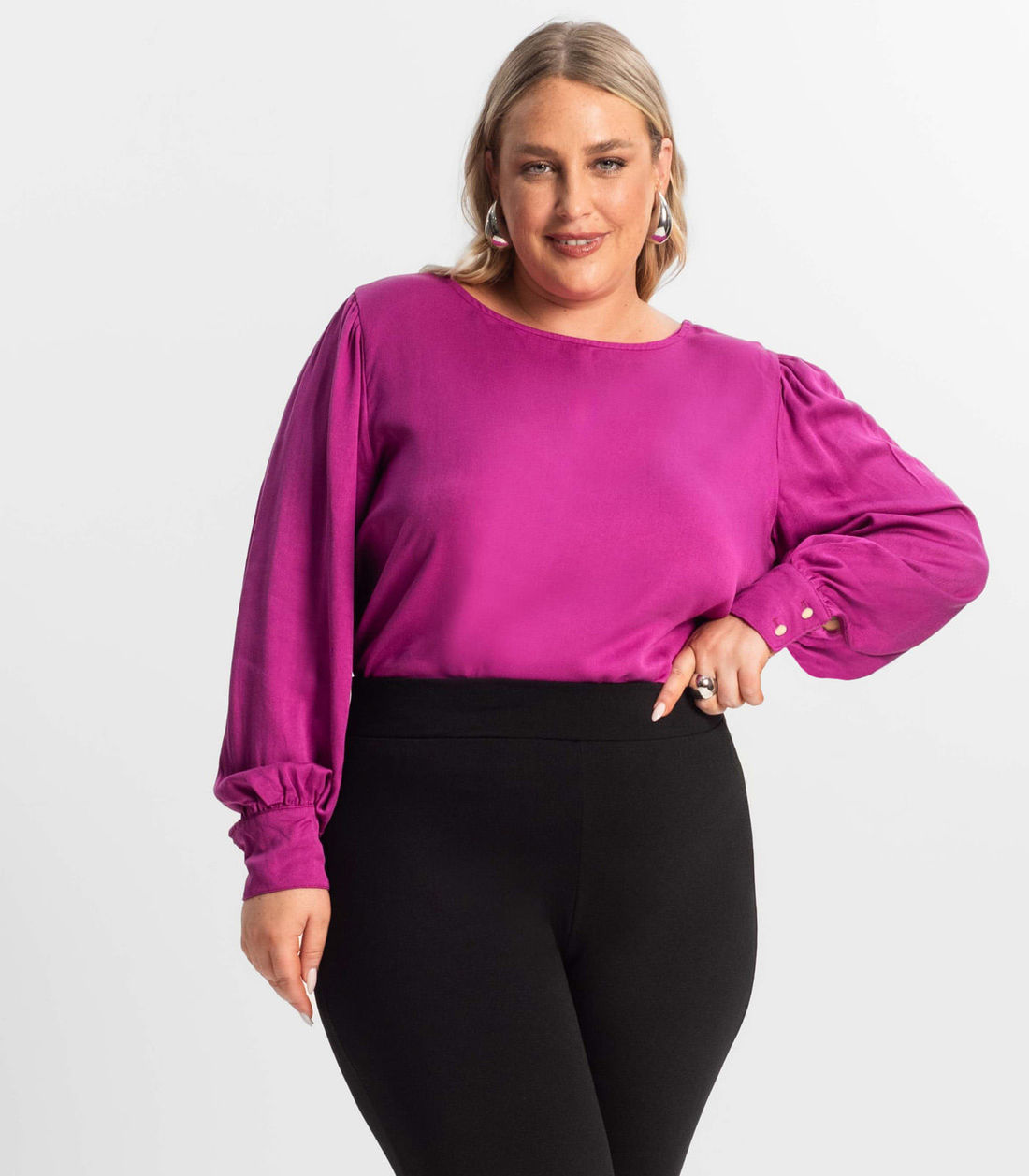 Blusa Plus Size Feminina Manga Longa Secret Glam - Moda Feminina e Masculina, Itens para Casa e Mais l Rovitex