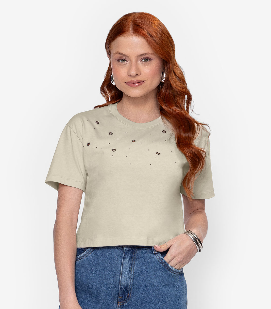 T- Shirt Meia Malha Feminina Minty - Moda Feminina e Masculina, Itens para Casa e Mais l Rovitex