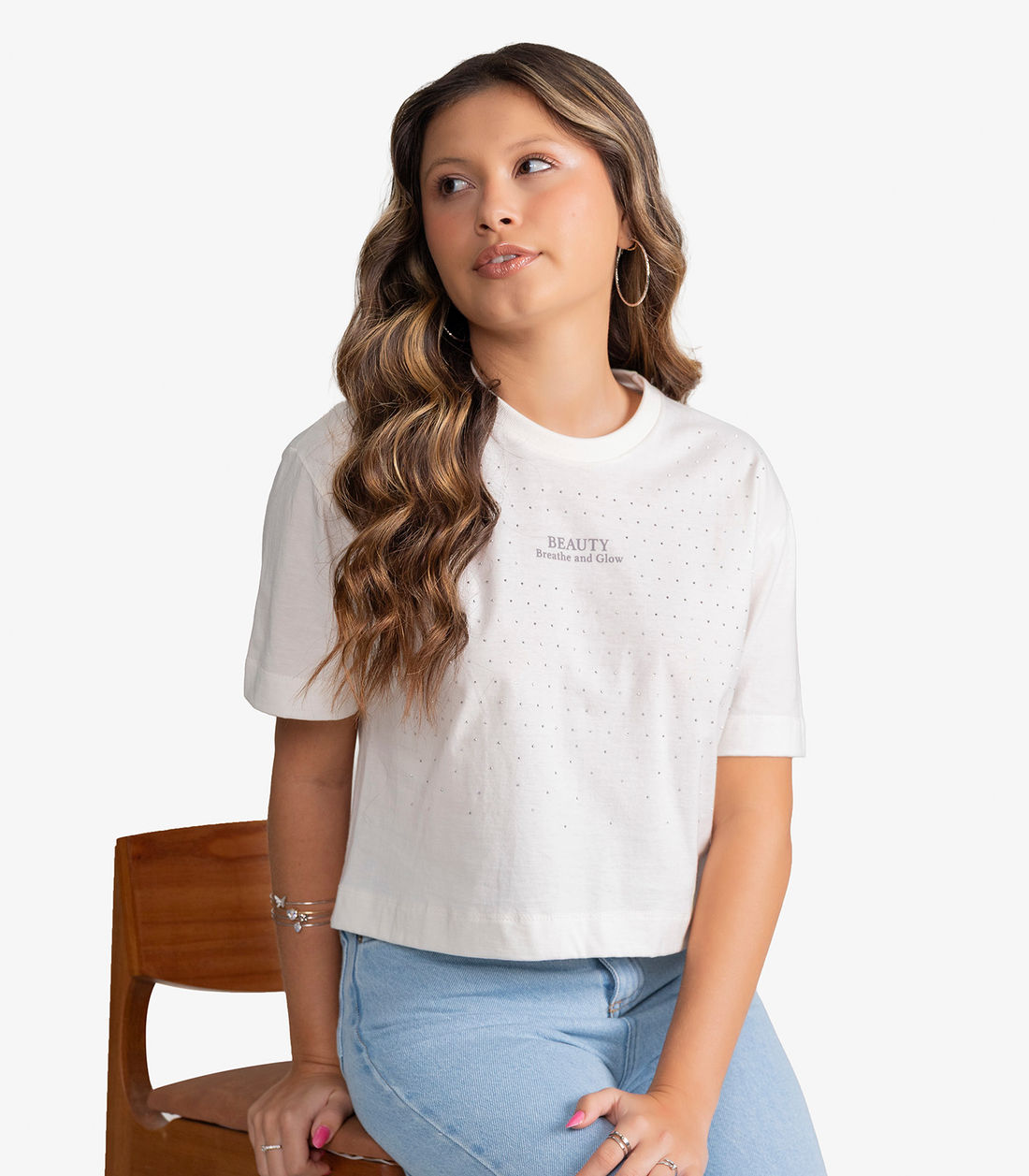 T-Shirt Feminina Meia Malha com Estampa Minty - Moda Feminina e Masculina, Itens para Casa e Mais l Rovitex