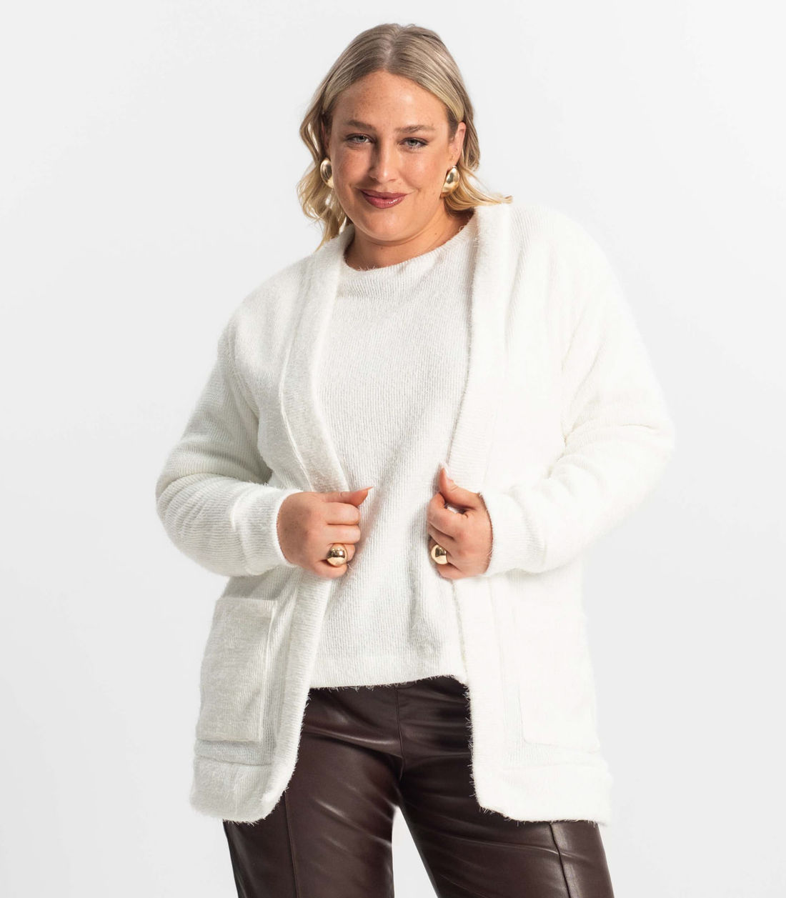 Cardigan Feminino Plus Size em Tricot Secret Glam - Moda Feminina e Masculina, Itens para Casa e Mais l Rovitex