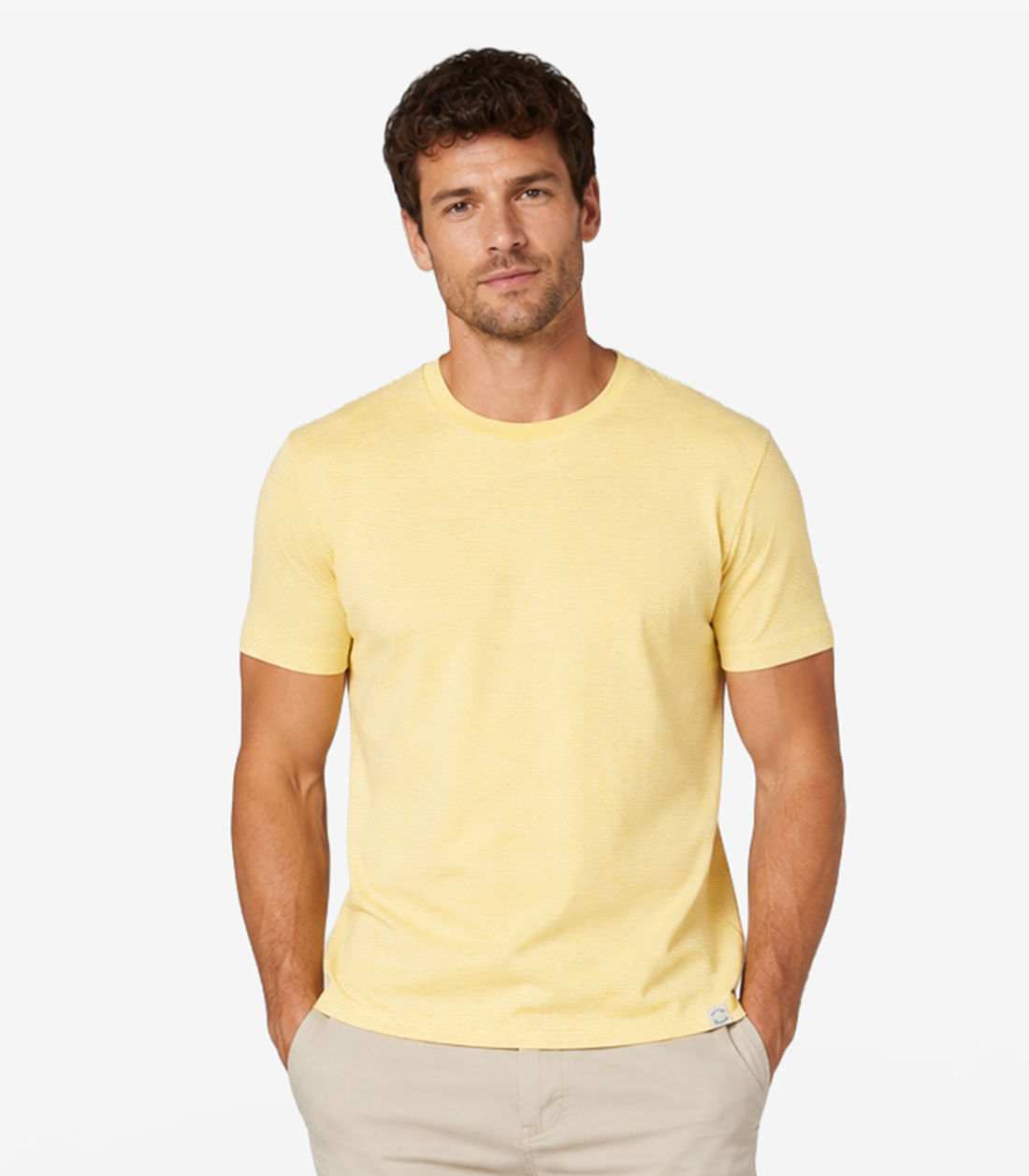 Camiseta Masculina Meia Malha Listrada Linho - Moda Feminina e Masculina, Itens para Casa e Mais l Rovitex