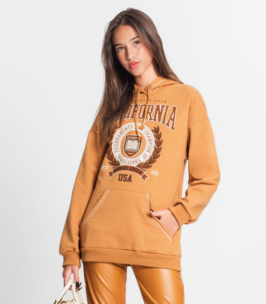 Blusão Juvenil Feminino com Capuz Minty - Moda Feminina e Masculina, Itens para Casa e Mais l Rovitex