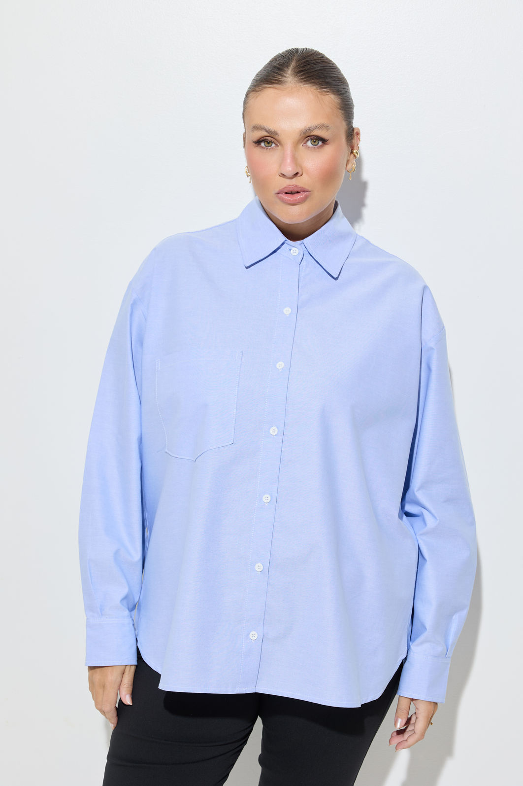 Camisa Alfaiataria Plus Size Oxford Azul - 787 Shirts
