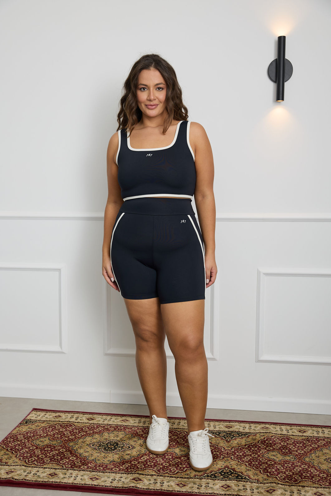Bermuda Fitness Plus Size Preta Com Friso Off 787 Shirts