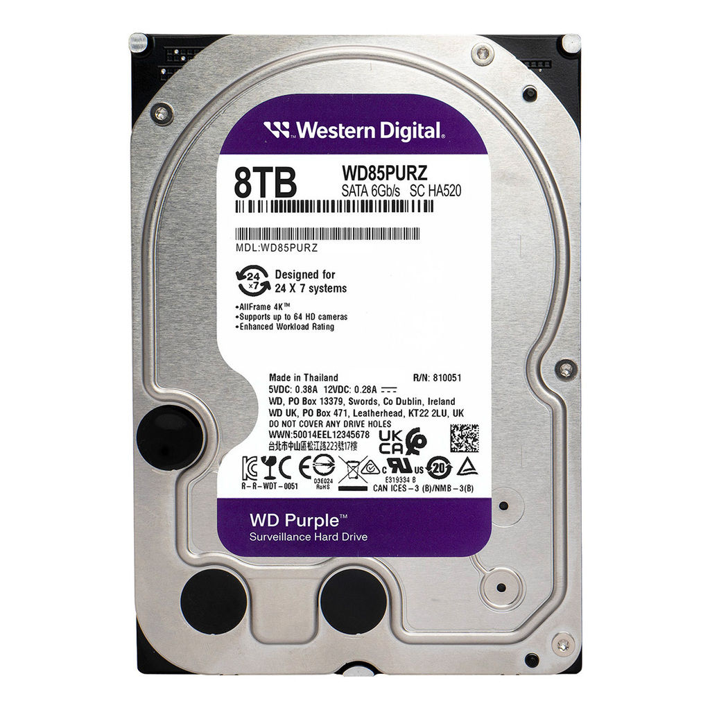 HD WD Purple Surveillance 8TB WD85PURZ Intelbras