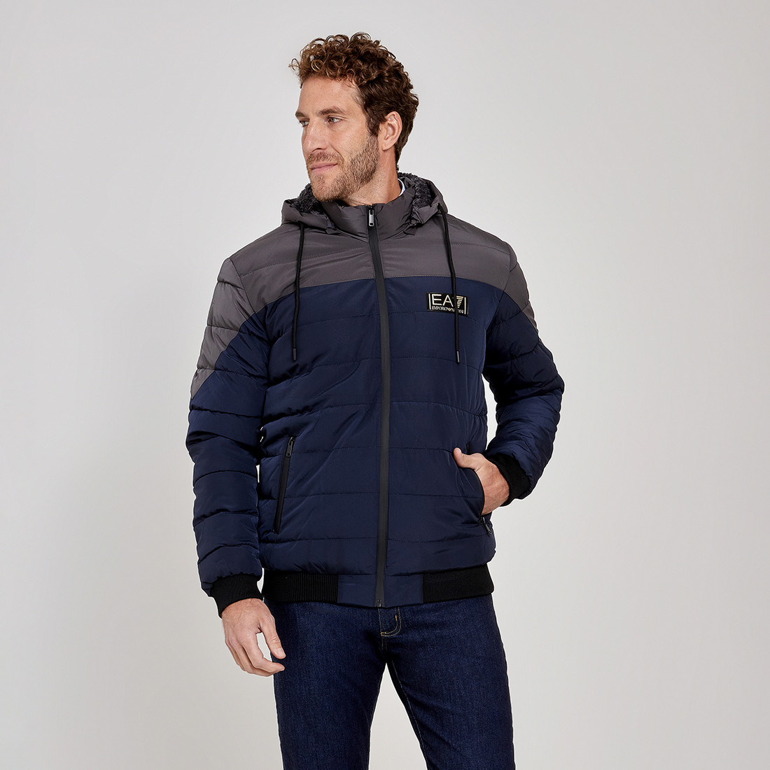 Jaqueta Bomber EA7 Emporio Armani Azul Marinho Masculina