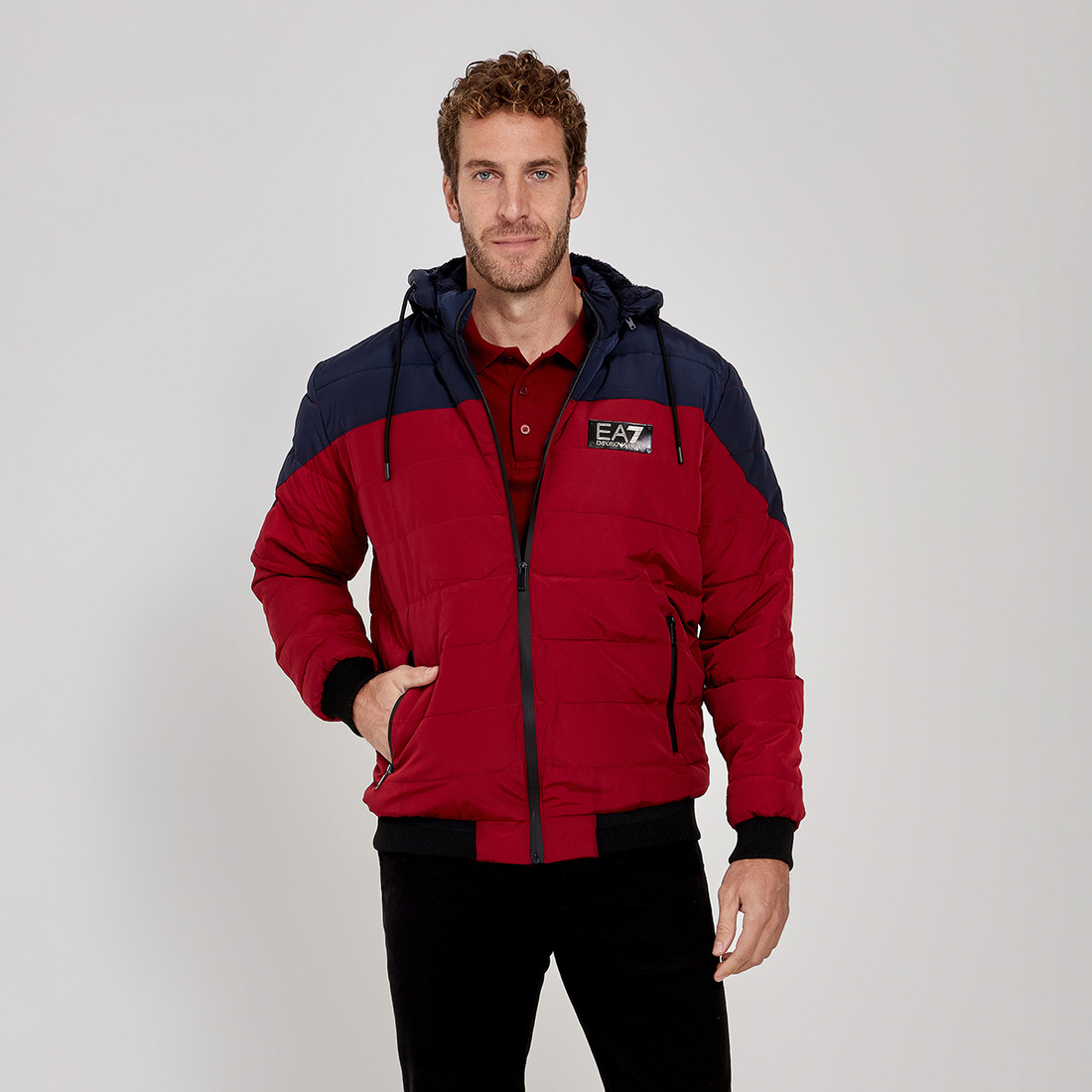 Jaqueta Bomber EA7 Emporio Armani Patch Vermelha Original