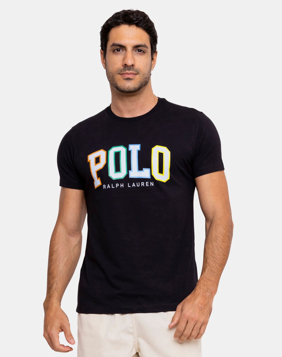 Camiseta Ralph Lauren Slim Fit Estampa Polo Preta TheVest - Loja