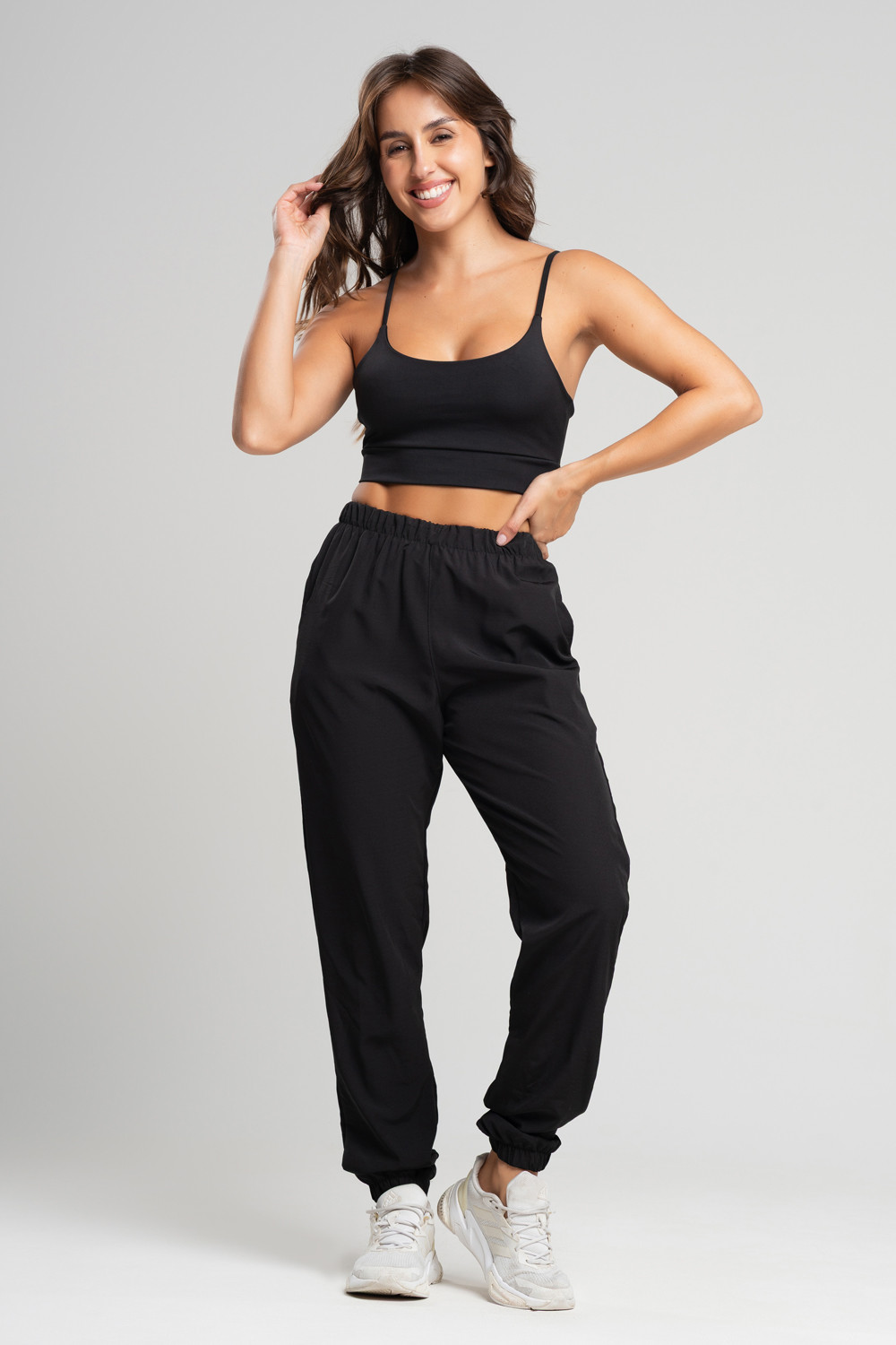 Calça Sport Tactel Feminina Preto Larel Moda Feminina