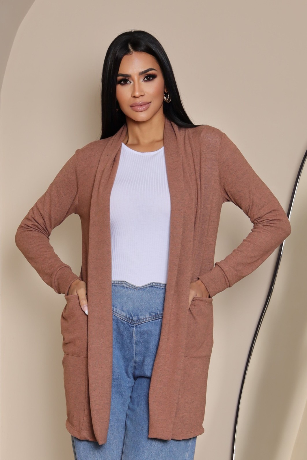 CARDIGAN LÃZINHA LONGO - TERRA Nur Autoral - Loja Virtual
