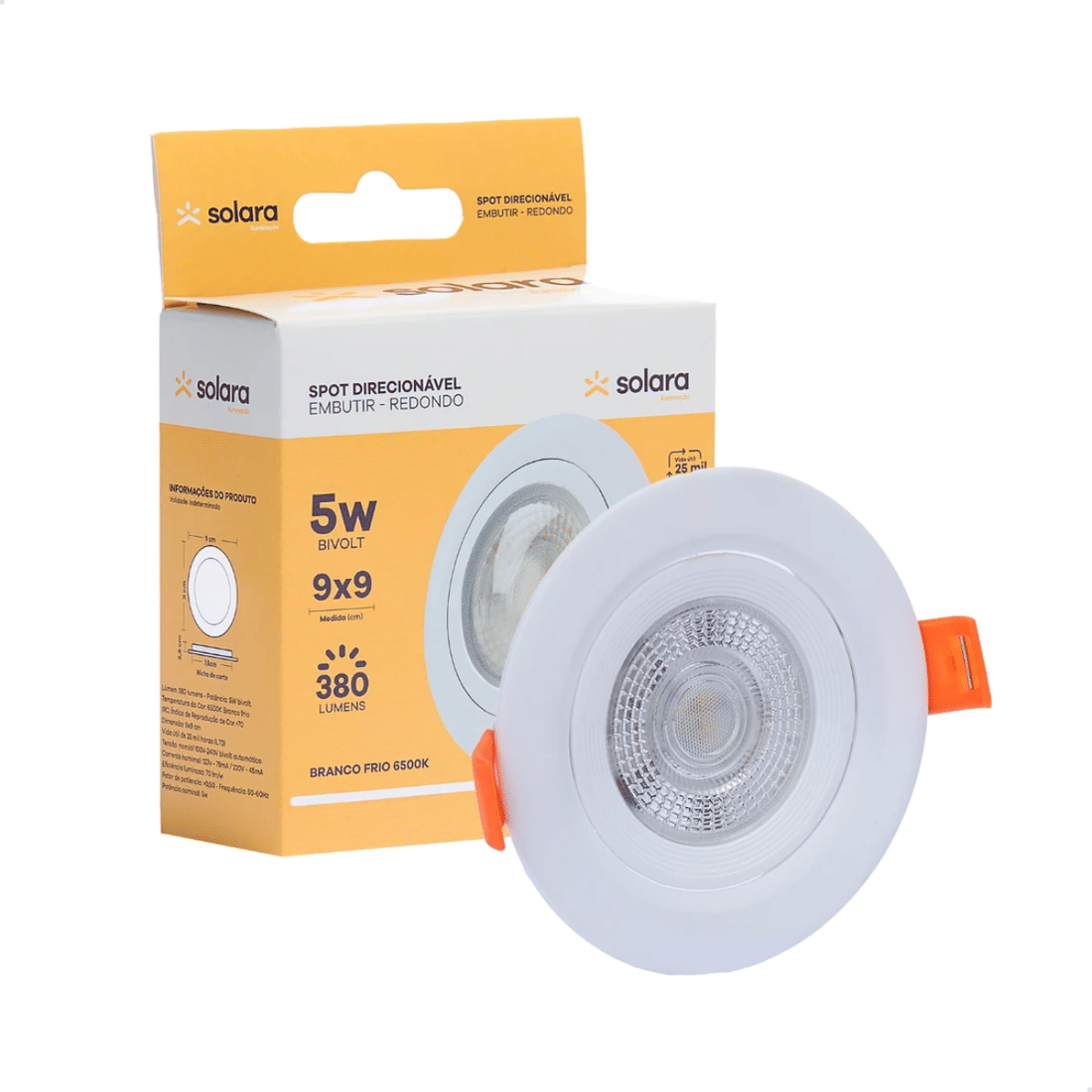 Spot Direcionável de LED Embutir 5W - Solara, image size:1100x1100