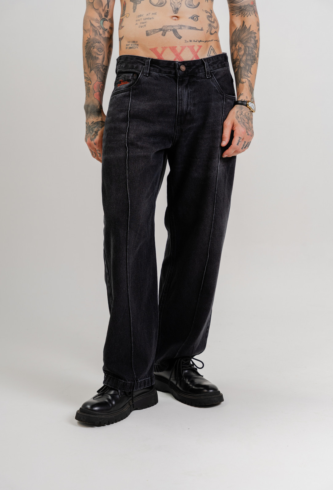 CALÇA BAGGY JEANS DOUBLE BLACK Focca Hype