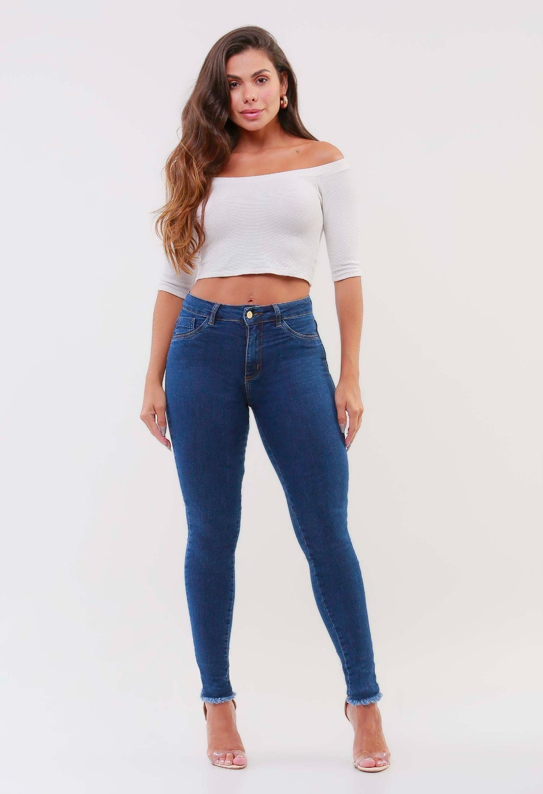 Azul Escuro PromoÃ§Ã£o De Jeans Feminino Calça Jeans Skinny