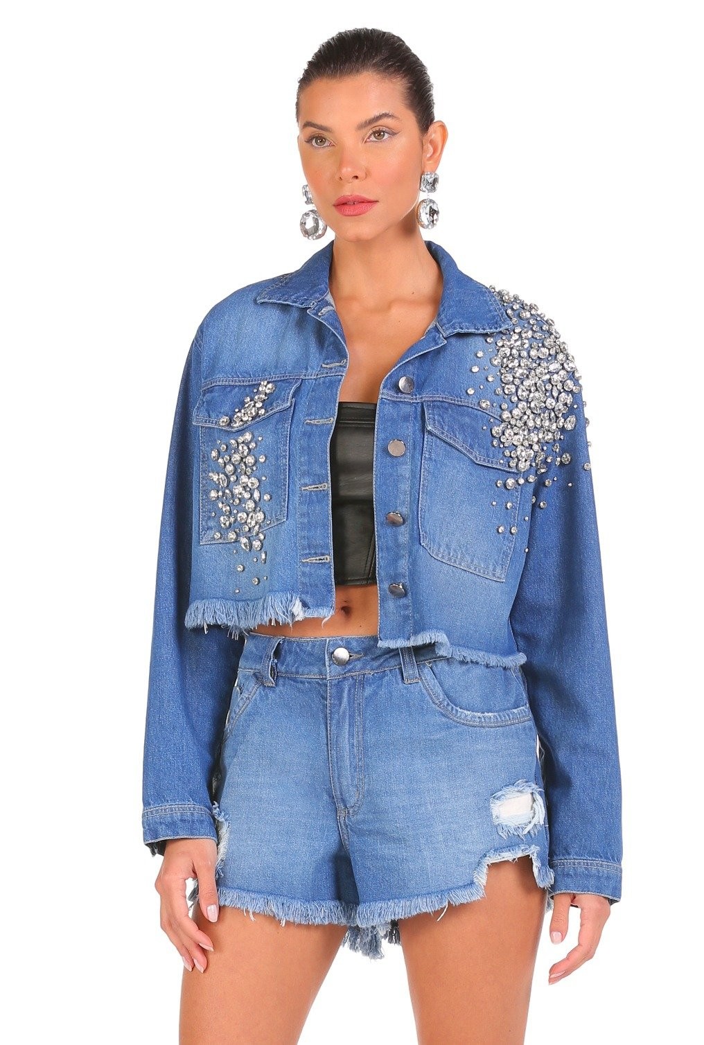 Luzia Fazzolli Jaquetas Bordadas Luzia Fazzolli Jaqueta Jeans