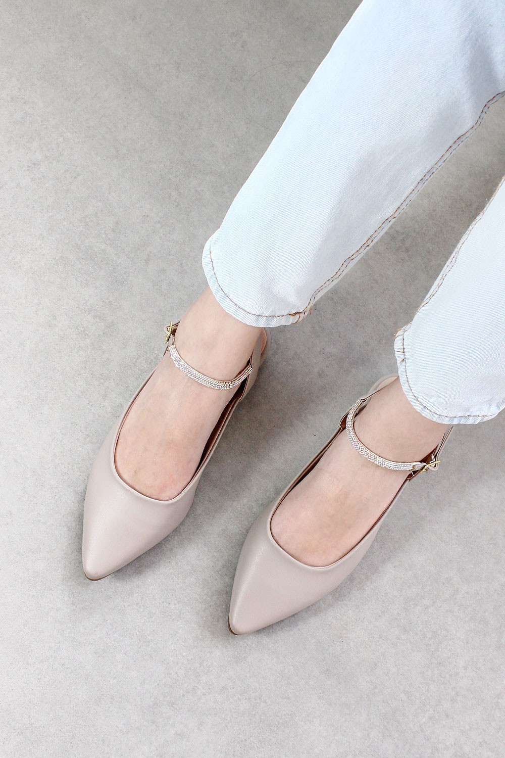 Calçados Sapatilhas Com Pedras E Strass Sapatilha Bico Fino