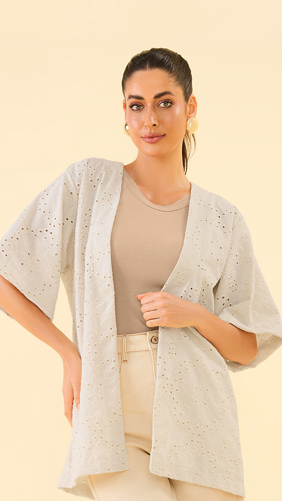 Kimono em laise ANGEL - Loja Virtual