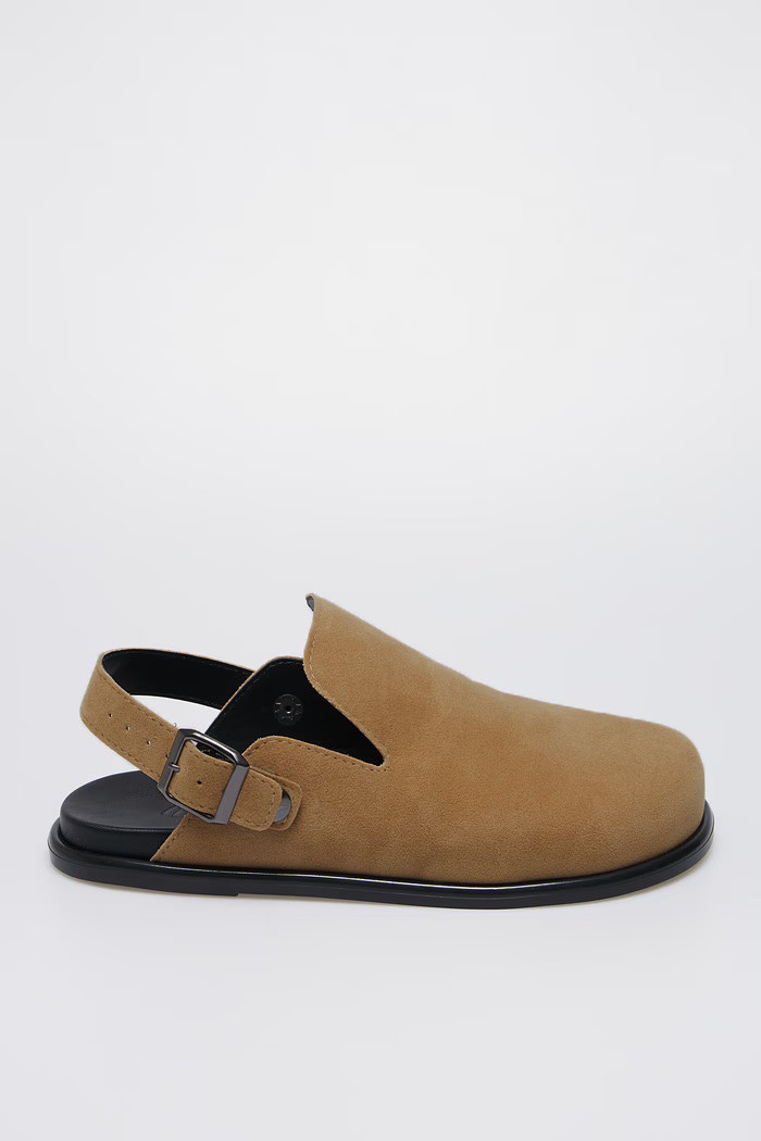 Mule Cléo Camel MIST | Mule Slingback Camurça | Conforto e Estilo